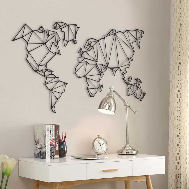 17 Stories World Map Wall Décor Wayfair